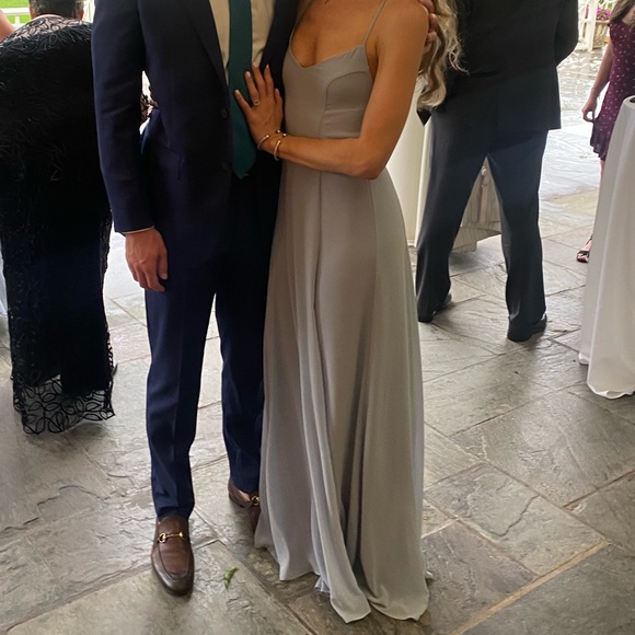 Godshaw dress in Steel Blue. Worn once. Not hemmed. - Picture 6 of 6